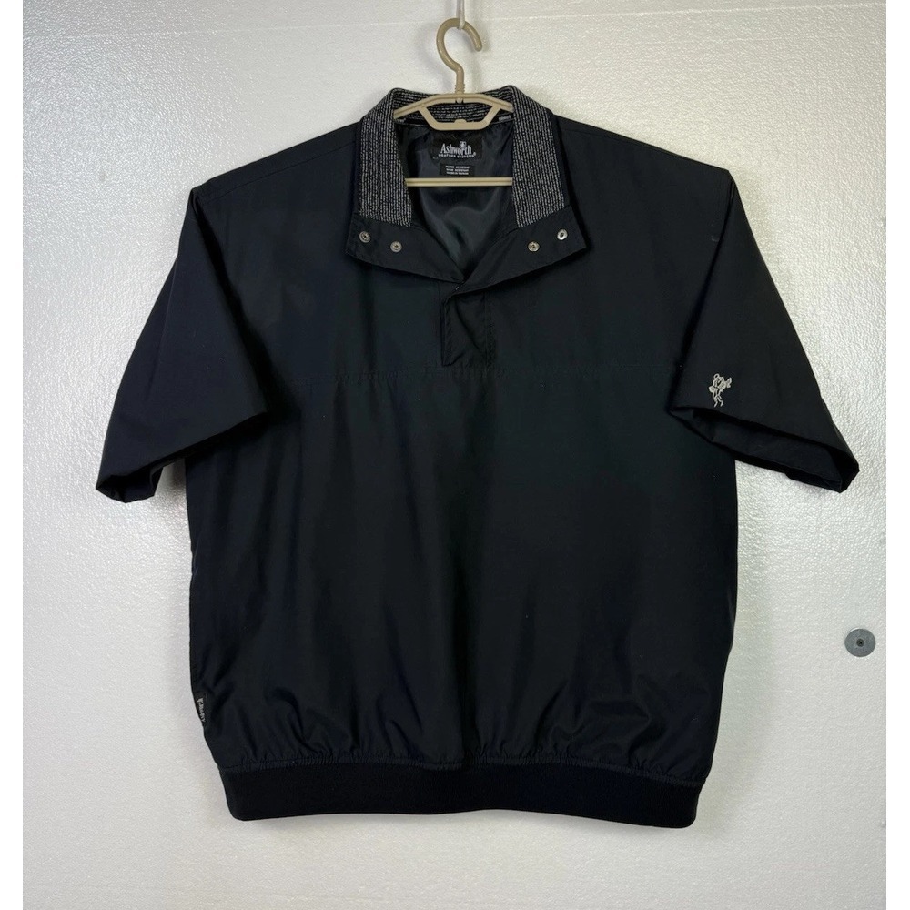 Ashworth Weather Systems Black Short Sleeve Pullover Golf Jacket Men's Size XL